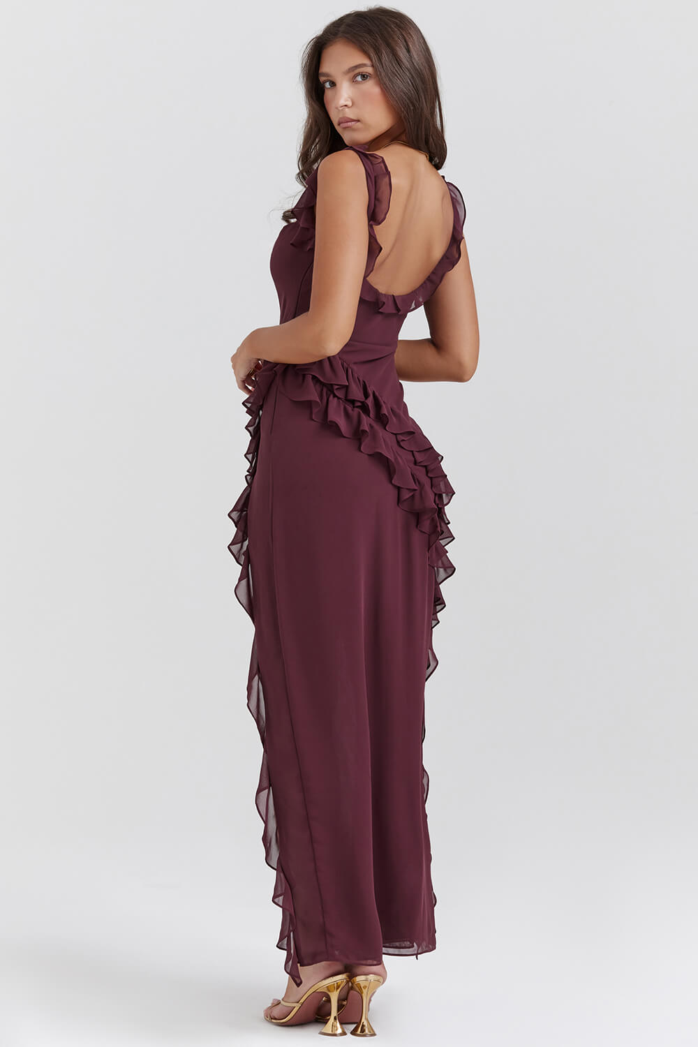 Mulberry ruffle maxi dress