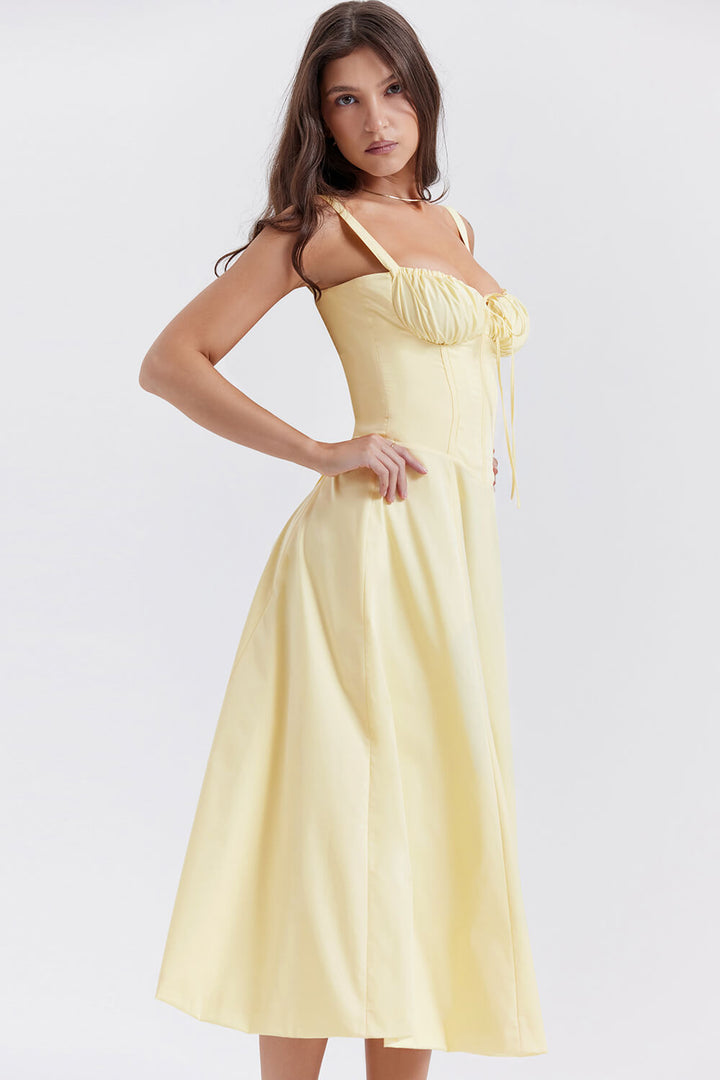 Yellow bustier dress