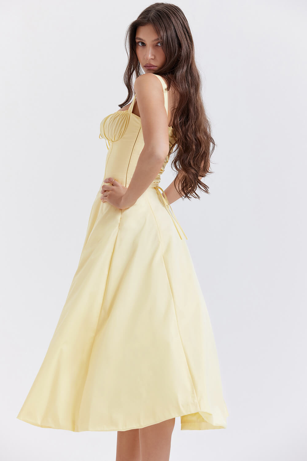 Yellow bustier dress