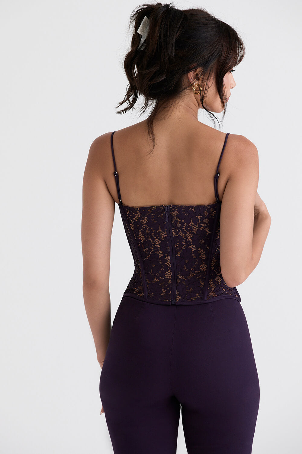 Purple lace corset