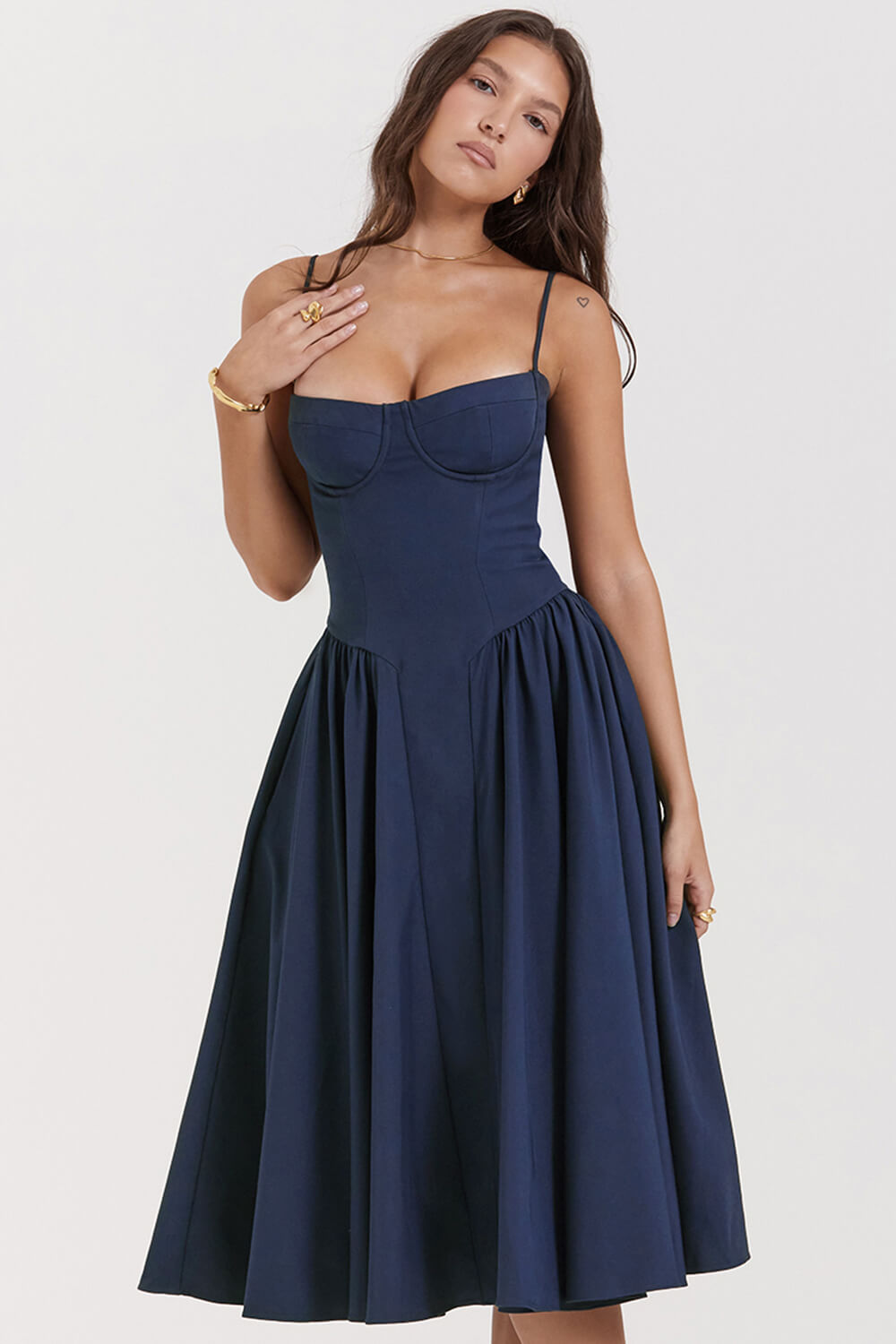 French navy corset sundress