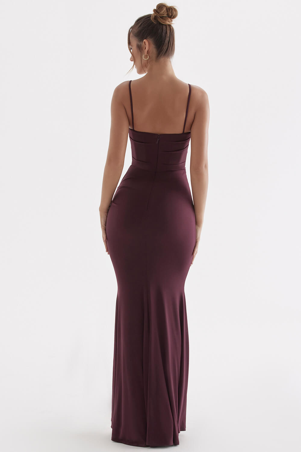 Dark cherry corset maxi dress