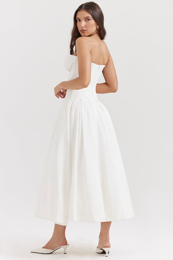 White strapless dress