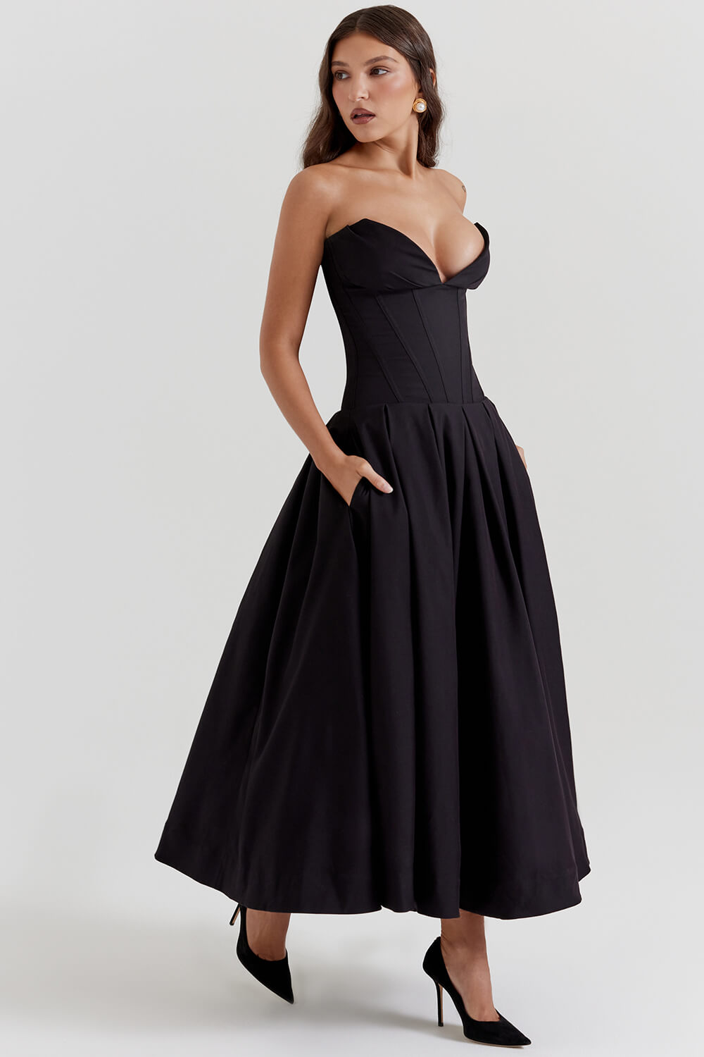 Black strapless dress