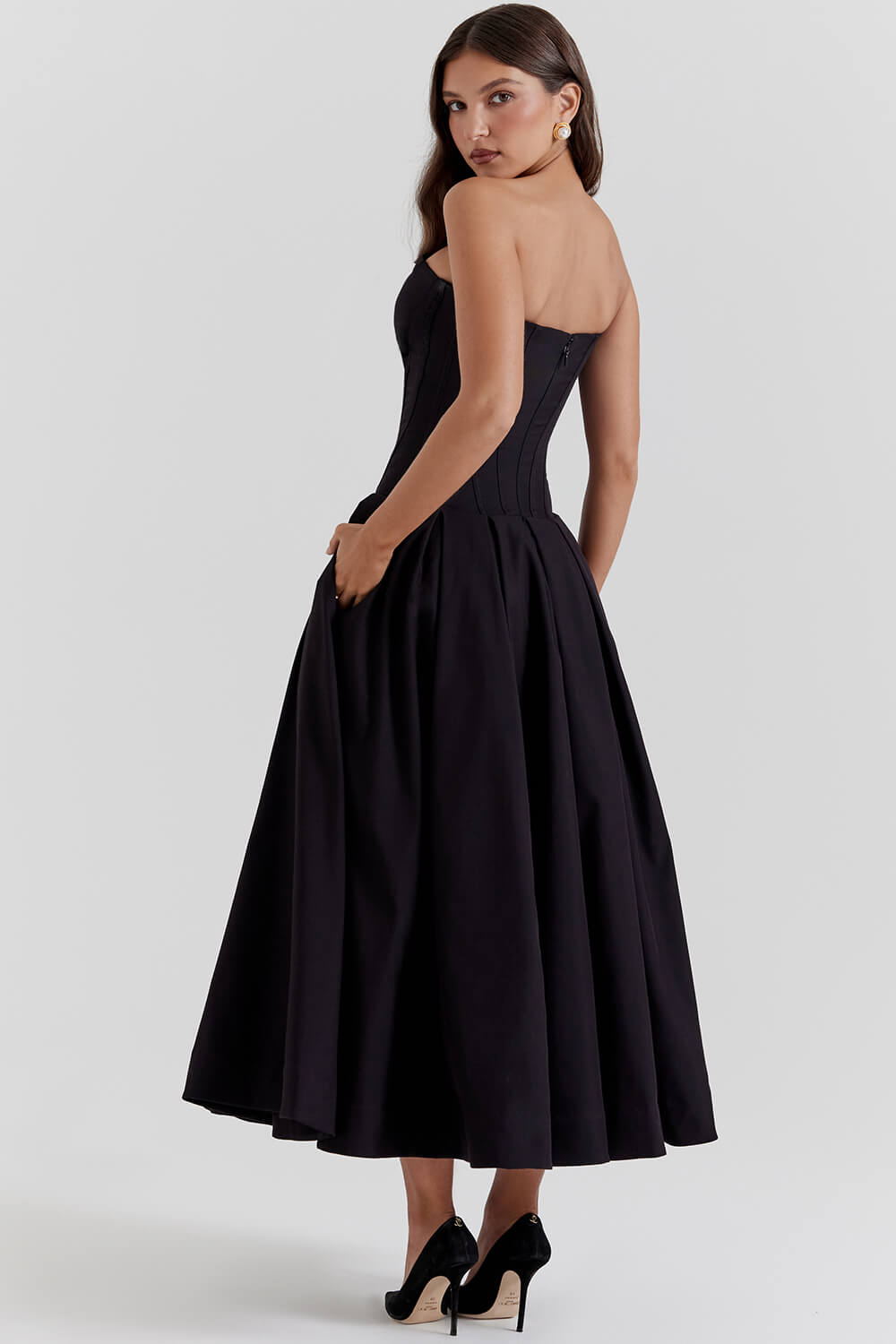 Black strapless dress